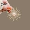 Scarf Pin Women Brooch High-Gloss Rhinestone Faux Pearl Inlay Sparkling