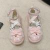 Cute Lace Decors Bow Knot Lolita Shoes Thick-sole Women's Mary Jane Shoes Size 35-39 Japanese Style Lovely Round Toe Pumps