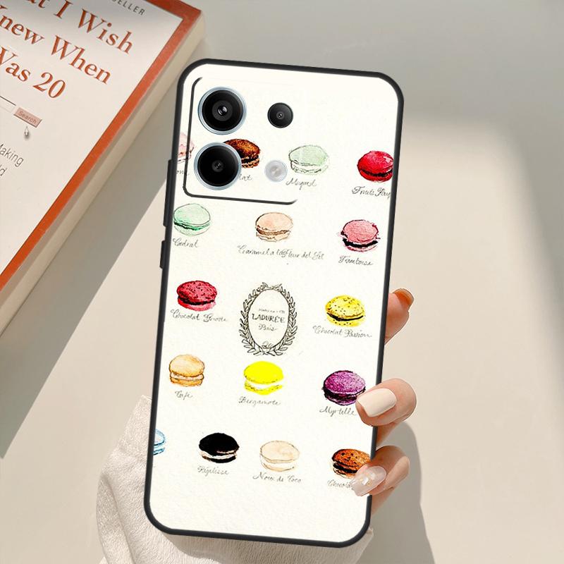 Macarons Cake Dessert Funda For Xiaomi Redmi Note 14 10 11 12 13 15 Pro Plus Case For Redmi 15 14C 10C 12C 13C 15C