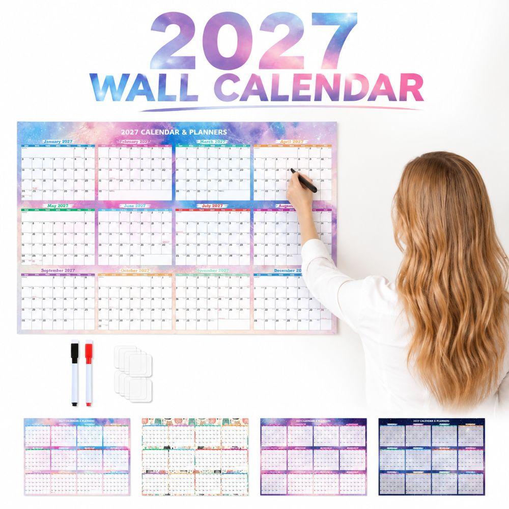 Foldable 2027 Wall Calendar Large Size Calendar Planner Sheet Full Year Planner Family Planning