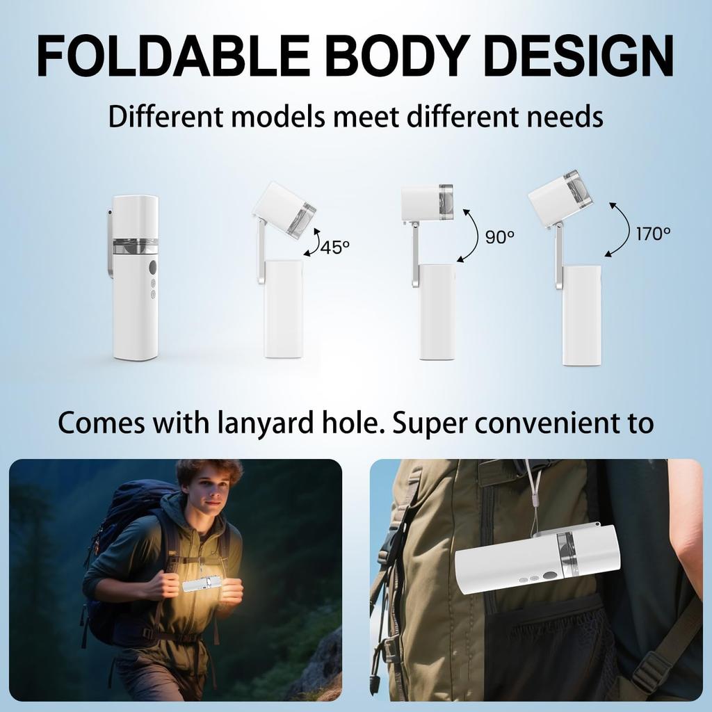 Portable handheld Fan &Flashlight 100 Speeds Digital Display for Home Outdoor Travel Beach Camping Office USB Rechargeable 3000mAh