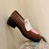 Retro Shoes Women Small Leather Shoes for Women Genuine Leather Retro Loafers Round Toe Thick Sole Single Shoes for Women