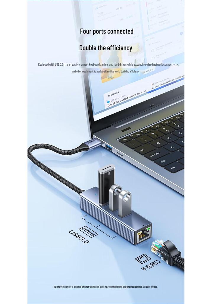 ShanZe USB-C to Gigabit Ethernet USB 3.0 Hub RJ45 Docking Station