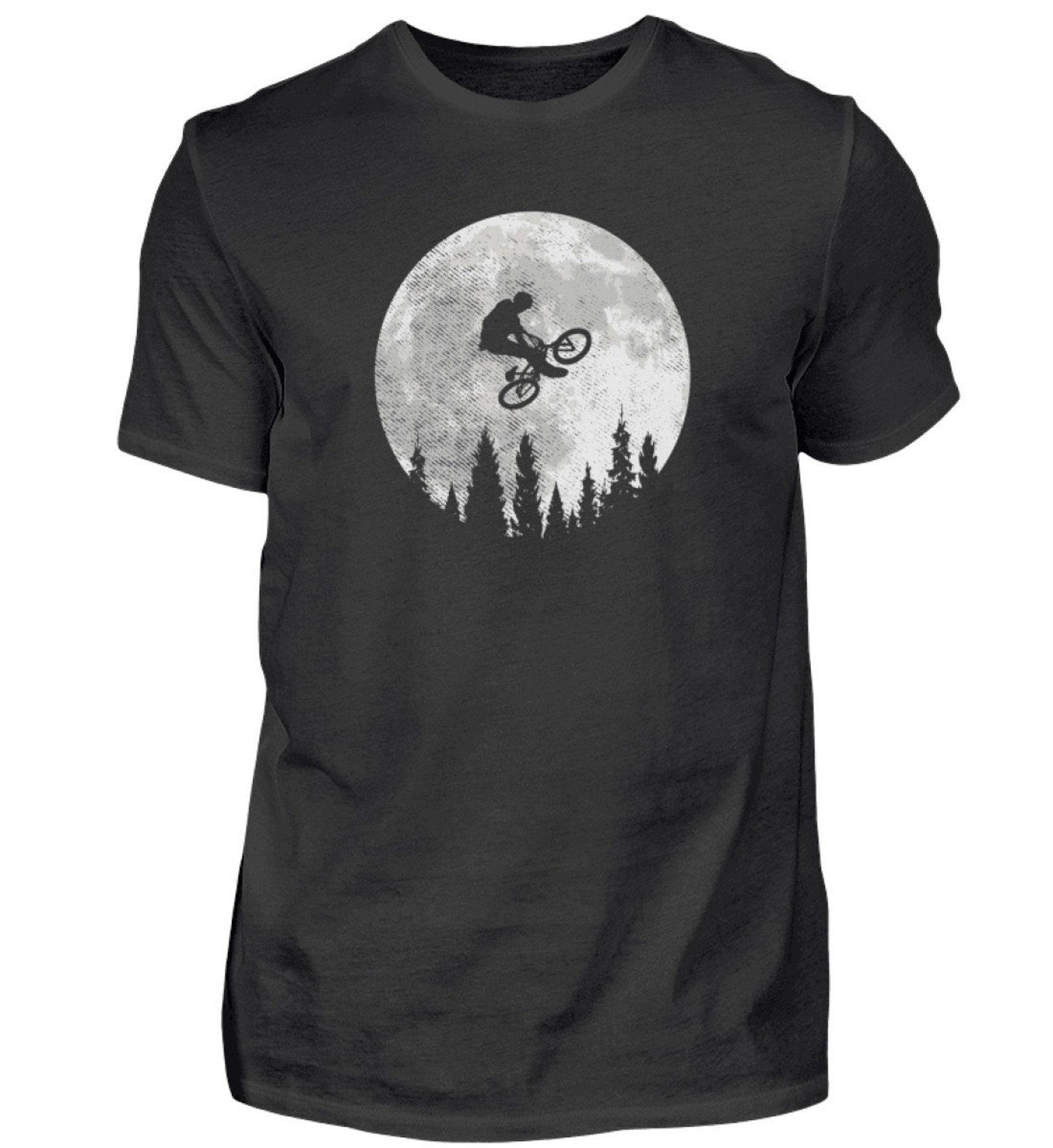 Mountain Bike Full Moon Mountain Biking Bike Downhill Cyclist T-Shirt 4XL