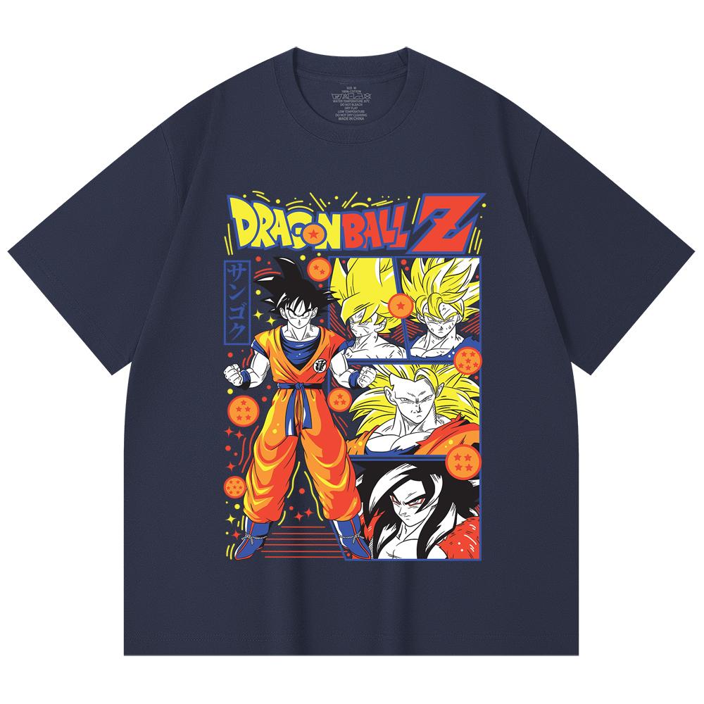 230 Gsm 100% Cotton Dragon Ball V56 Goku Print Unisex Heavy Cotton T Shirt