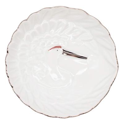 Arita Ware, Tasei Kiln, Crane-Shaped Small Plate, 11cm, Platinum Wire, Made In Japan, 475013