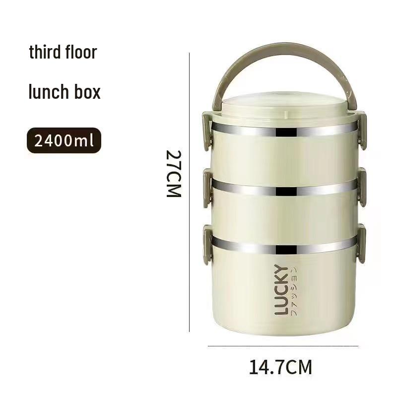 Large Capacity Double-Layer Stainless Steel Insulated Portable Lunch Box for Office Workers & Students.