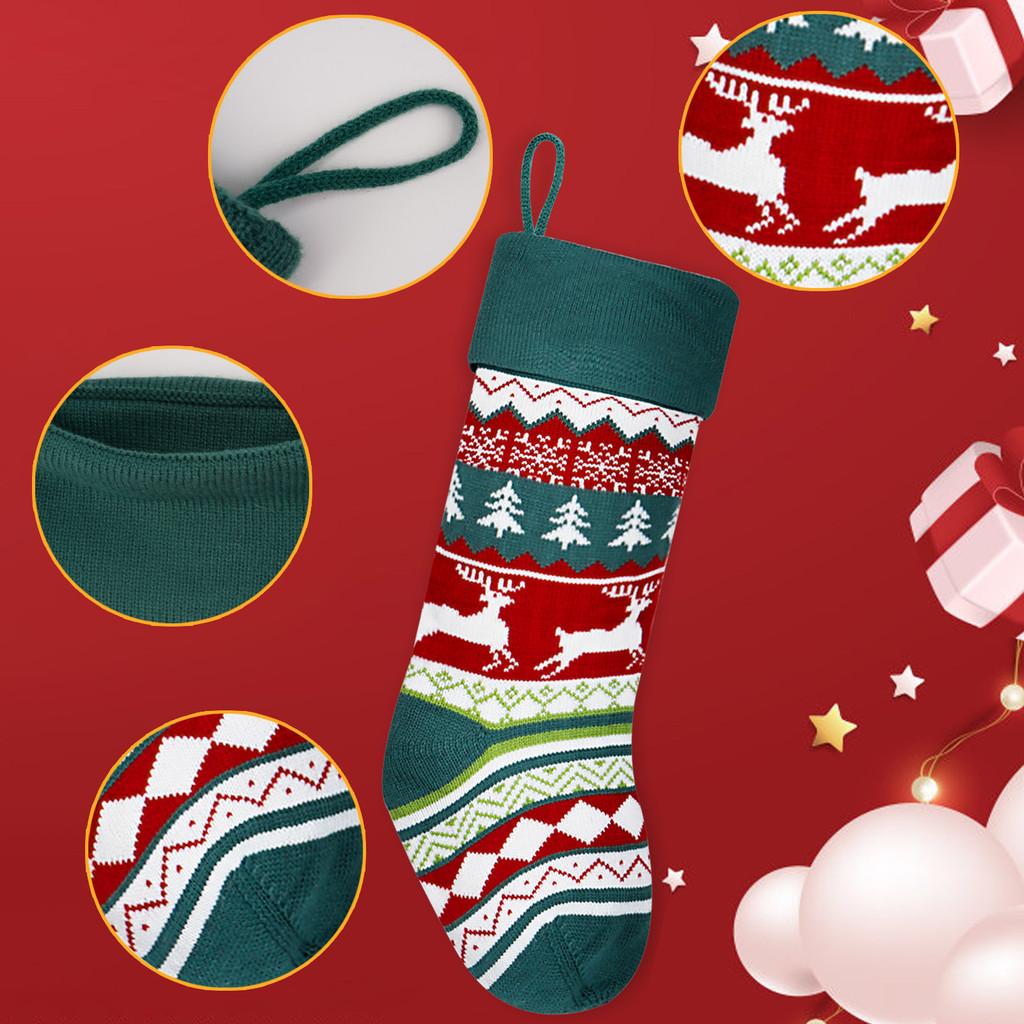 Christmas Stockings Socks Santa Snowman Hanging Xmas Tree Ornaments Decor New Year Gift