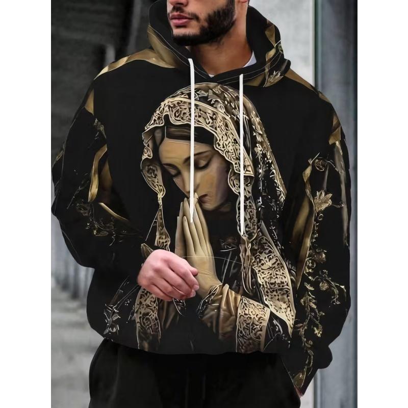 Kapüşonlu, sınır ötesi, büyük beden, 3D dijital baskılı, polar, modaya uygun ve günlük kış/sonbahar kapüşonlu sweatshirt