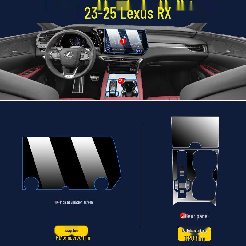 2025 Lexus RX 350h Interior Protection and Navigation Tempered Glass Film for Center Console