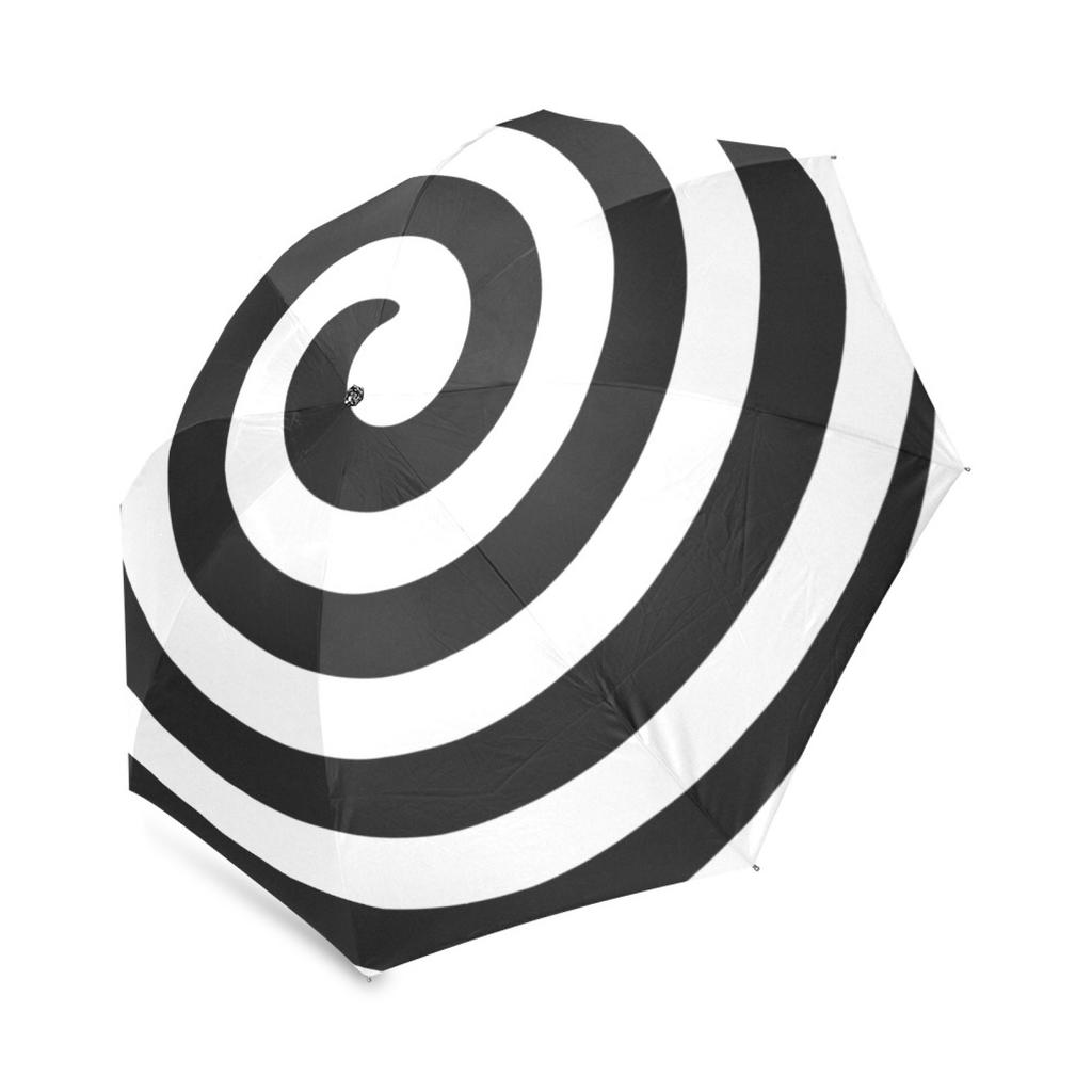 Black And White Vortex Umbrella Ins French Spiral Foldable Rain Umbrella,Wind Resistant Windproof Folding Travel Umbrella Woman