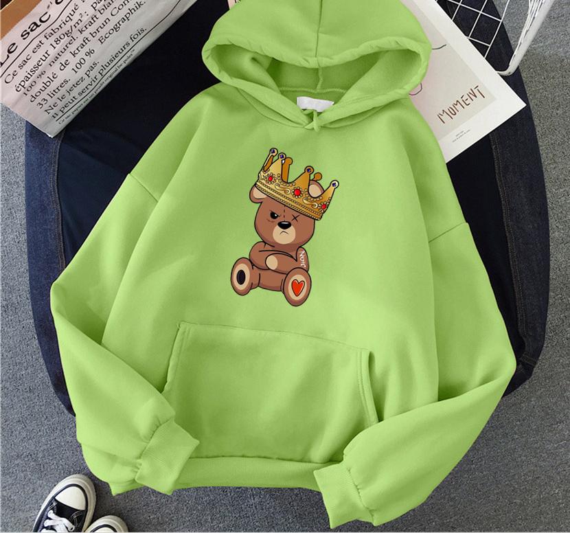 Fashion Cartoon Women's Hoodie Teddy Bear Print Hoodies Women Streetwear Pullover Harajuku Unisex Sweatshirt Oversized Clothes