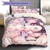 Anime Pattern Bedding Quilt Set Quilt Cover Pillowcase Home Decoration Birthday Gift (1 * Duvet Cover + 2 * Pillowcase, Without Core)