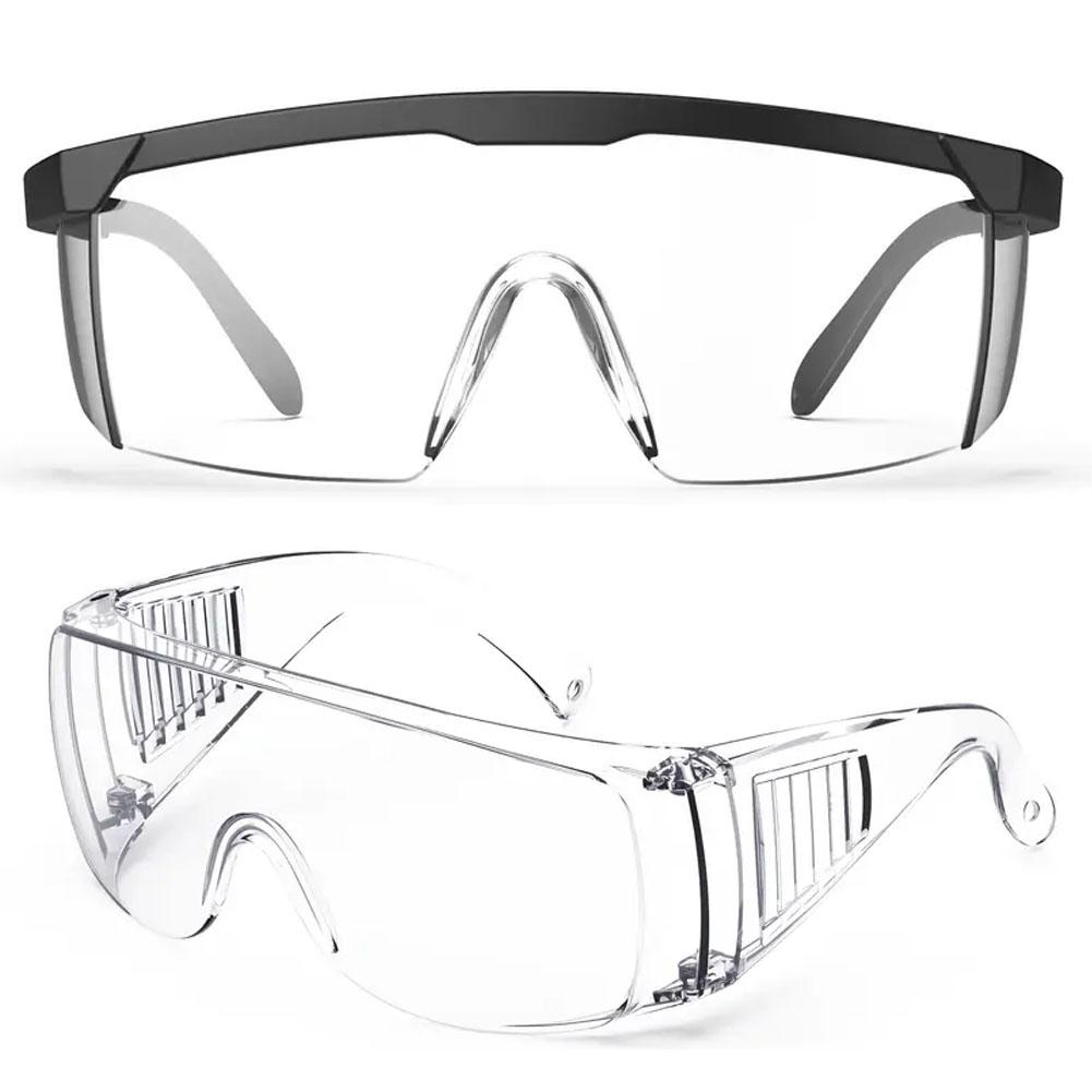 2 Pack Safety Glasses for Men and Women, Adjustable Lab Goggles, UV Protection ANSI Z87 Anti-fog Eyewear Clear Wraparound