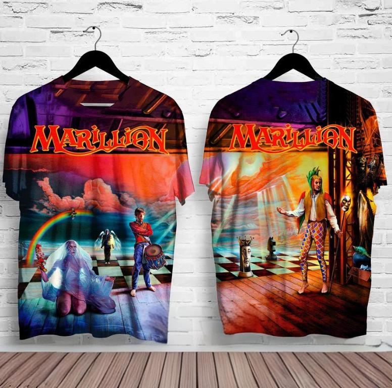 Marillion Rockové Album 3D Tisk Unisex Oversized Tričko s Kulatým Výstřihem Streetwear