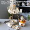 Household Flower Teapot Set Ceramic Afternoon Tea Flower And Fruit Teacup Tea Set Fruit Glass Pot With Filter Candle Heating