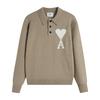AMI New Polo Collar Knitted Sweater Jacquard Love Couple Woolen Sweater