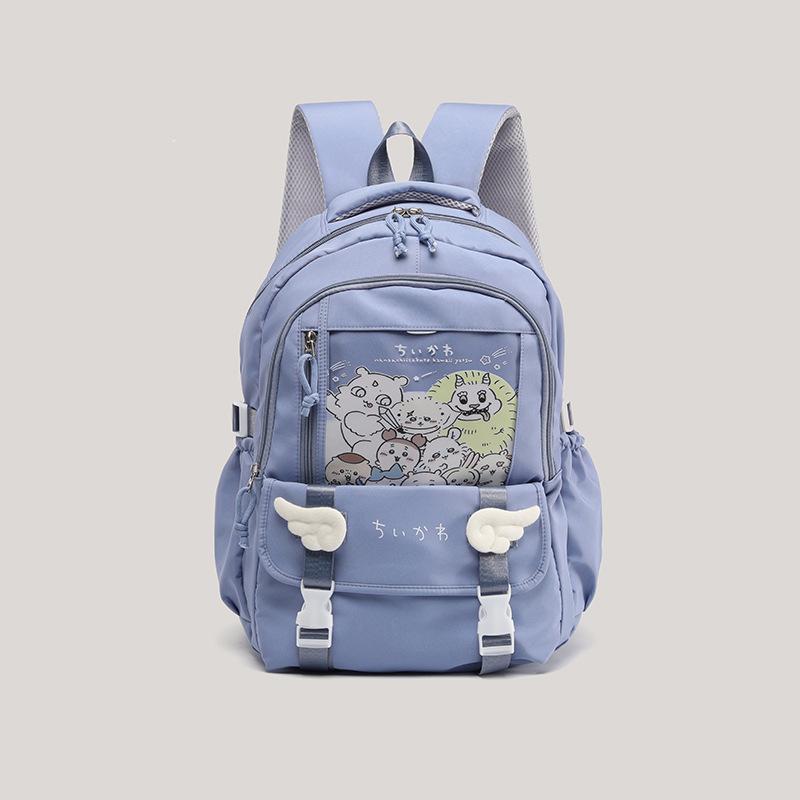 

Двухплечевой студенческий школьный рюкзак, универсальная сумка большой вместимости с защитой от боли, рюкзак для занятий для студента колледжа синий