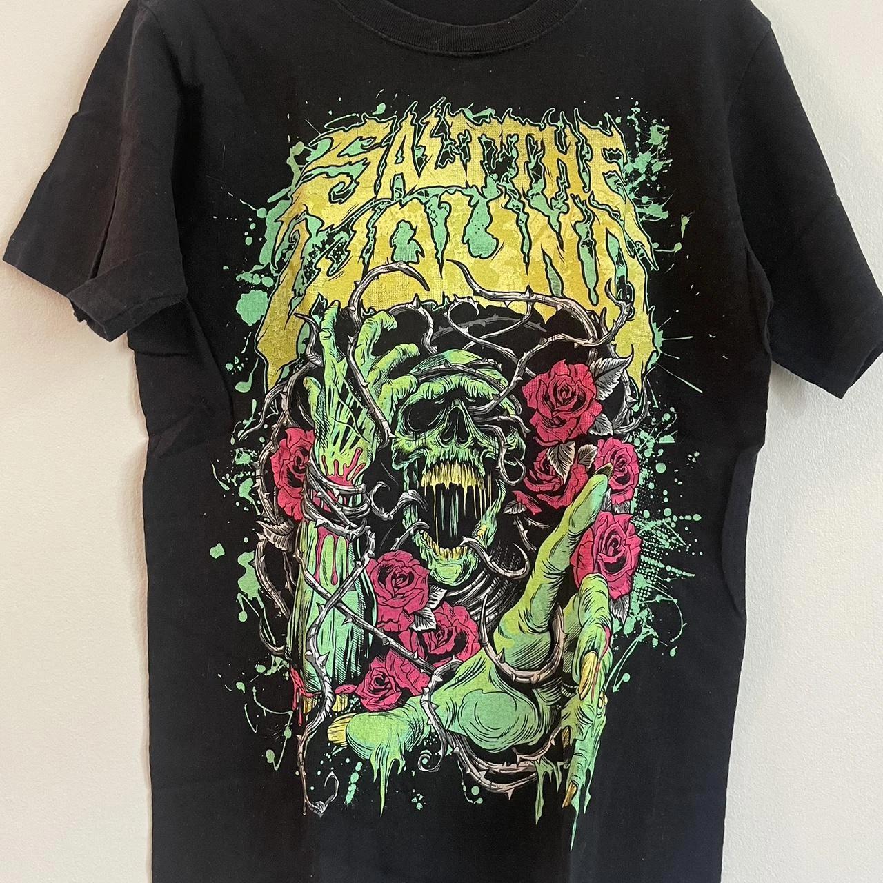 VTG Salt the Wound Band Heavy Cotton Black T Shirt UR765 L