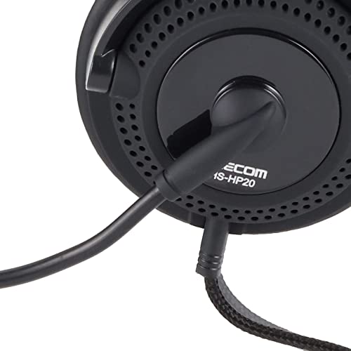 ELECOM HS-HP20UBK Wired Headset with USB Microphone, Binaural, Over-the-Head, 1.8m, Foldable, 40mm Drivers, Black
