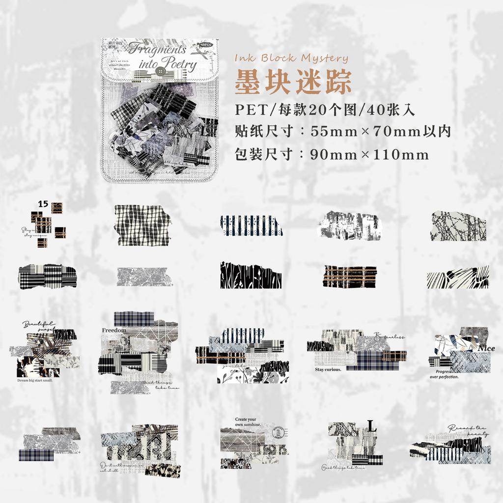 40pcs/1lot kawaii Stationery Sticker Fragmented Poetry Lines junk journal Decorative Scrapbooking DIY Craft Sticker