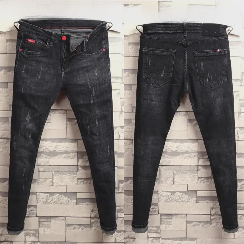 

Мужские модные ретро-узкие корейские синие джинсы скинни Cat Whisker - коллекция осень/зима Size 28 (2.1 feet)