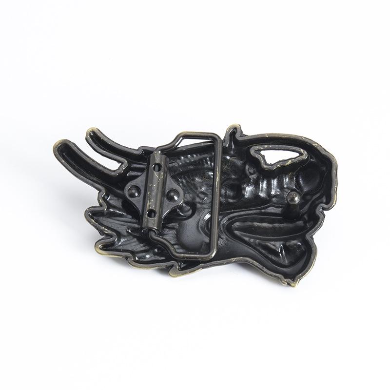 Zinc Alloy Men's Chinese Dragon Belt Buckle – Trendy Smooth Snap Design