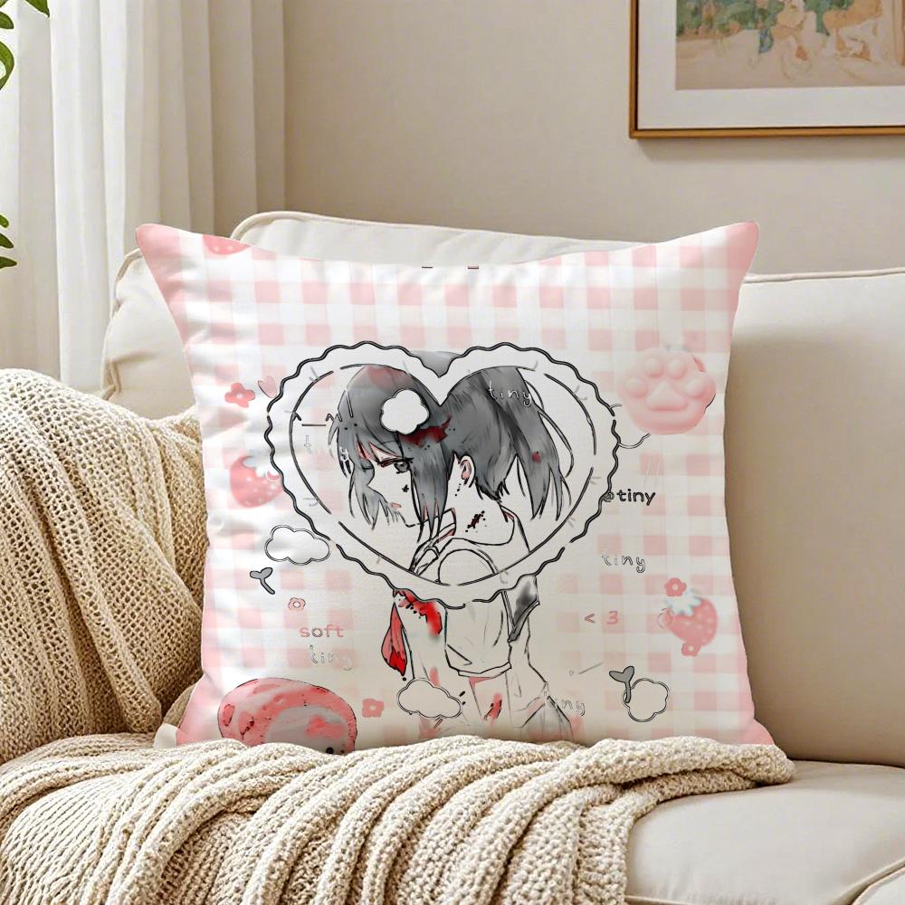 game dark YYandere SSimulator Cushion Cover Pillowcase Antidustmite living Room Sofa Decor Cushion Room