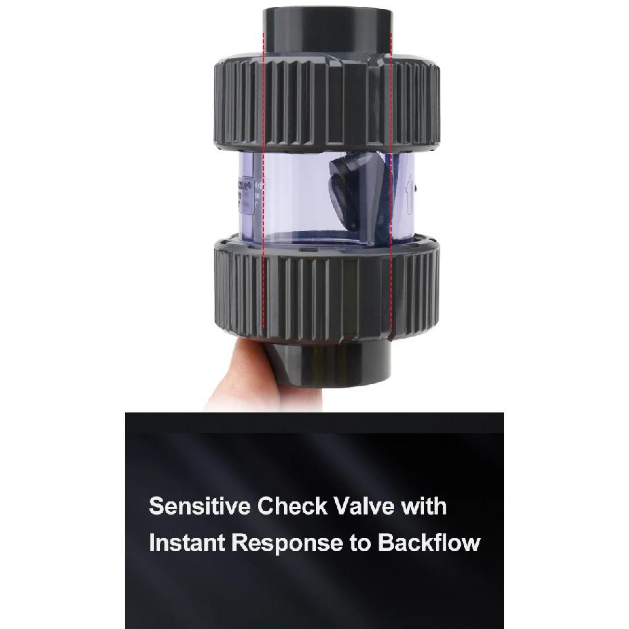 Flowcolour UPVC 25mm-32mm Gray Swing Check Valve Non-Return Flap Valve One Way Valve Fish Tank Connector Pipe Fittings