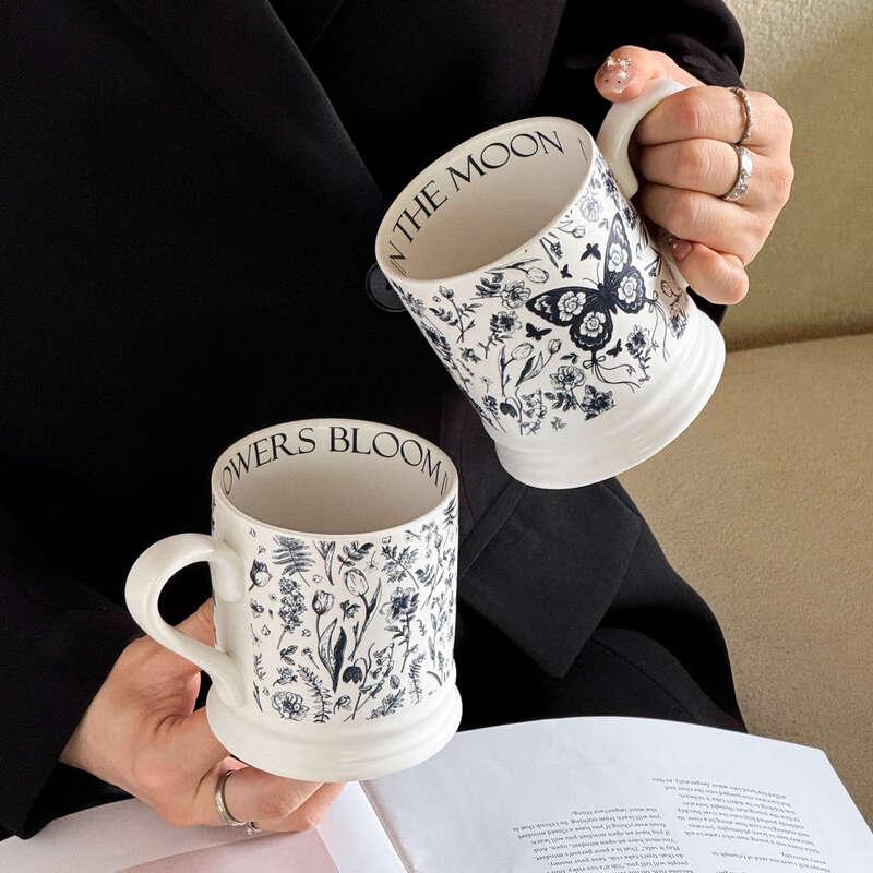 Bayouqi Butterfly Dance Ceramic Footed Mug with Spoon