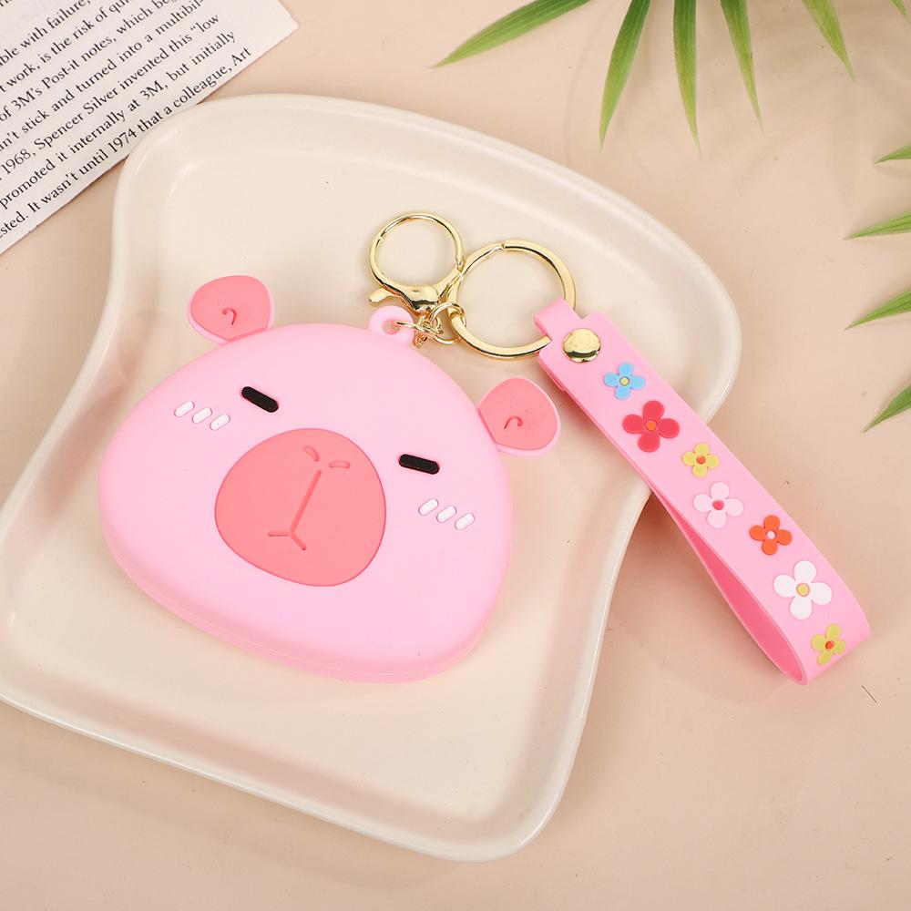 Capibala Silicone Coin Wallet Portable Earphone Storage Bag Cartoon Coin Purse Car Bag Accessories Pendant Key Bag