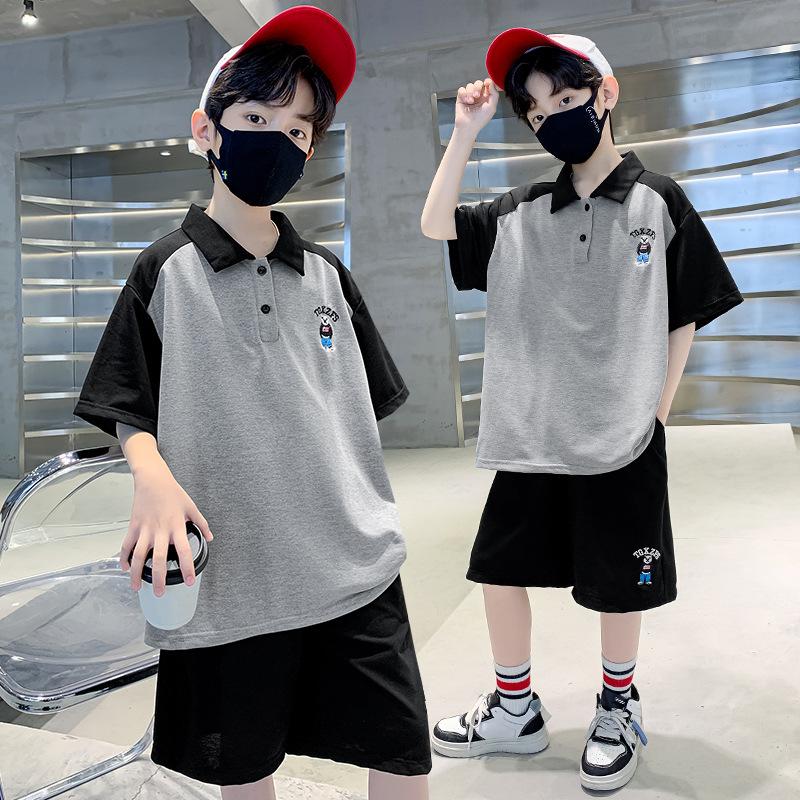

Летняя модная рубашка поло для мальчиков с коротким рукавом, спортивный костюм