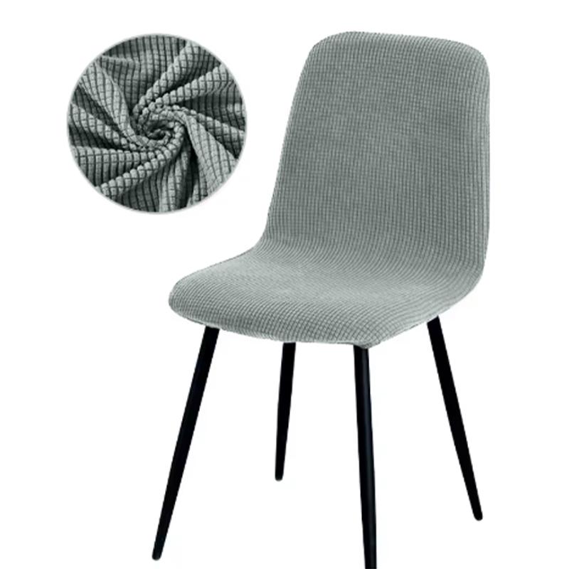 Solid Color Chair Cover Thickened Elastic Minimalist Dining Seat Cover Removable Washable Chair Slipcover Anti-dirty All Season