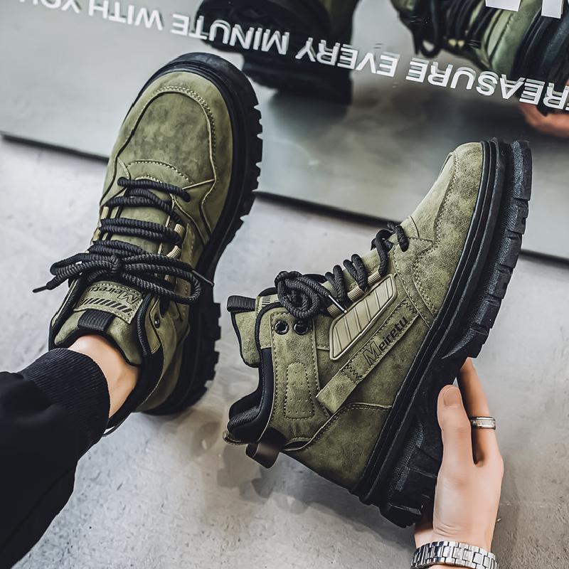 

Ботинки Martin мужские зимние ботинки в британском стиле ретро повседневные рабочие ботинки уличные водонепроницаемые и нескользящие ботинки на платформе локомотив рыцарь 39 армия зеленый