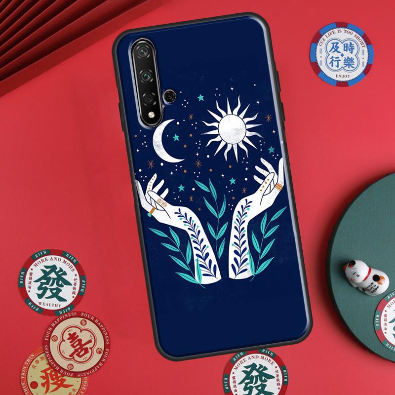Sun Moon Art For Huawei P20 P30 P40 Lite P60 Pro Nova 12i 11i 8i 12s 9 10 SE Y90 Y60 Y70 Y72 Y61 Y91 Case