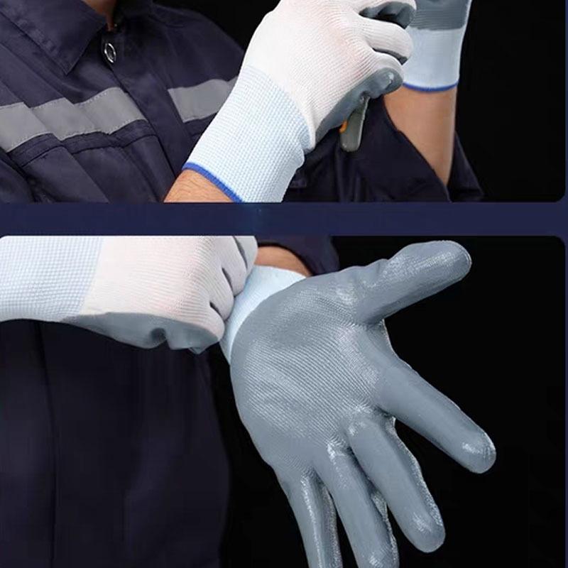 Thickened Wear-resistant Non-slip Nitrile Gloves for Labor Protection Construction Work Maintenance Safety Security Protection