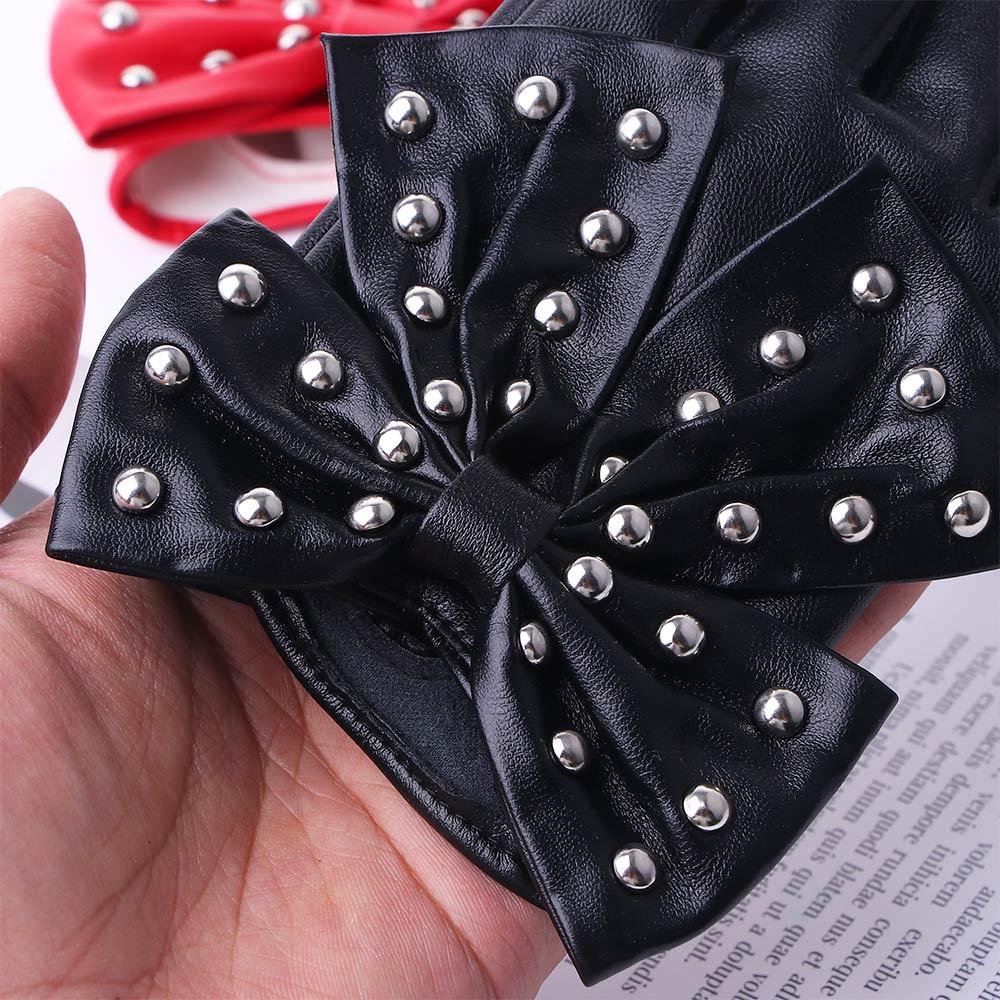 JK For Girls PU Leather Punk Women Gloves Korean Anime Mittens Half Finger Gloves Dancing Gloves