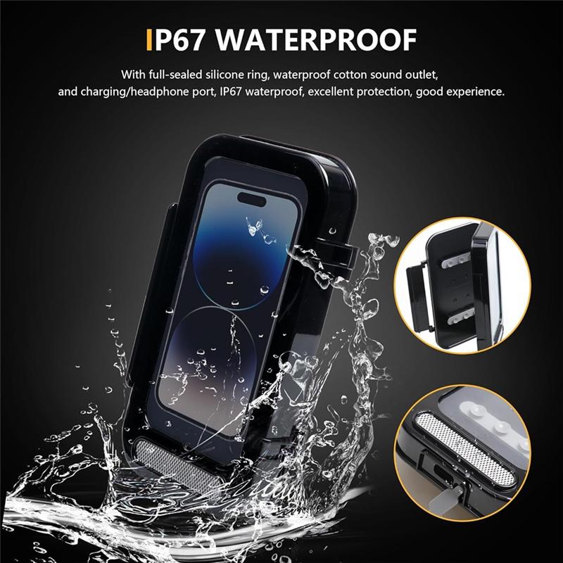 UTV ATV Phone Mount Waterproof Holder For Polaris RZR Ranger General Pioneer Talon Can Am Commander Maverick X3-X67A