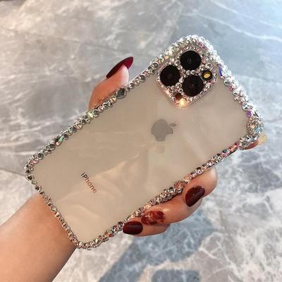 Transparant hoesje met diamantglitters voor iPhone 14 15 13 12 11 Pro XS Max XR X 8 7 Plus/Samsung S23 S22 Ultra S21 S20 A14 A24 A34 A54 A13 A23 A33 A53 A52