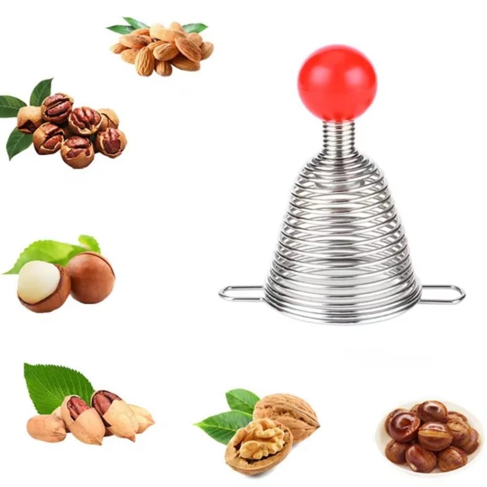 Effective Walnut Plier Stainless Steel Nut Shell Opener Spiral Spring Nutcracker  Kids