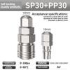 C Type Self-locking Pneumatic Fitting Quick Coupling Connector Coupler SP PP SM PM SH PH SF PF 10 20 30 40 for Air Compressor