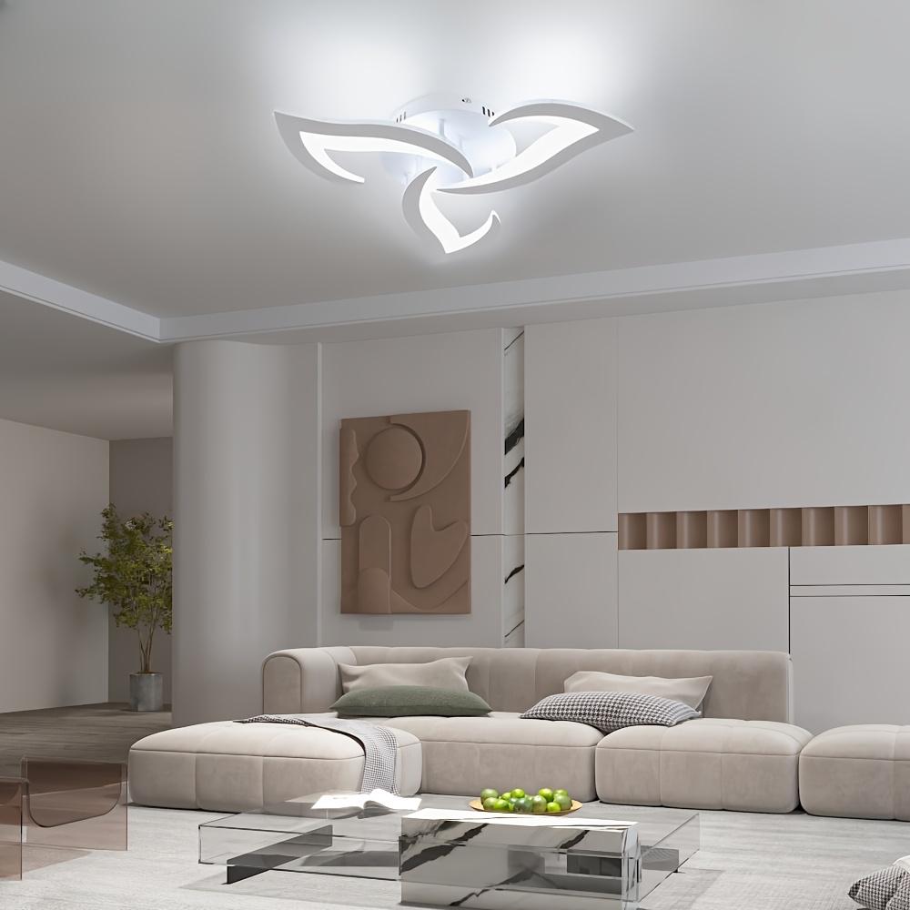 Elegant Leaf-Shaped Metal Ceiling Light with Acrylic Shade – Semi-Flush Mount