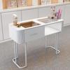 Nail Table, 1-Person Nail Table, Height 78CM, Shelf Workbench, 1 Pcs, Tempered Glass Top, 100