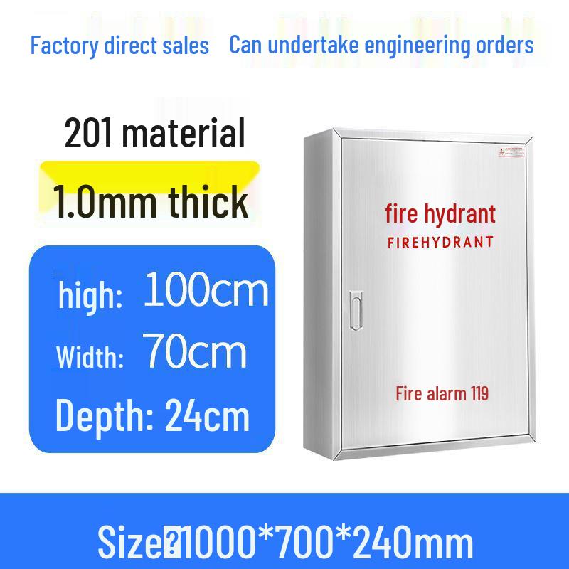 201 Stainless Steel Fire Hydrant Box - Indoor/Outdoor Thickened Fire Equipment Storage Box