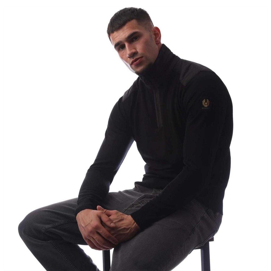 Belstaff Mens Kilmington Quarter Zip Slim Sweatshirt