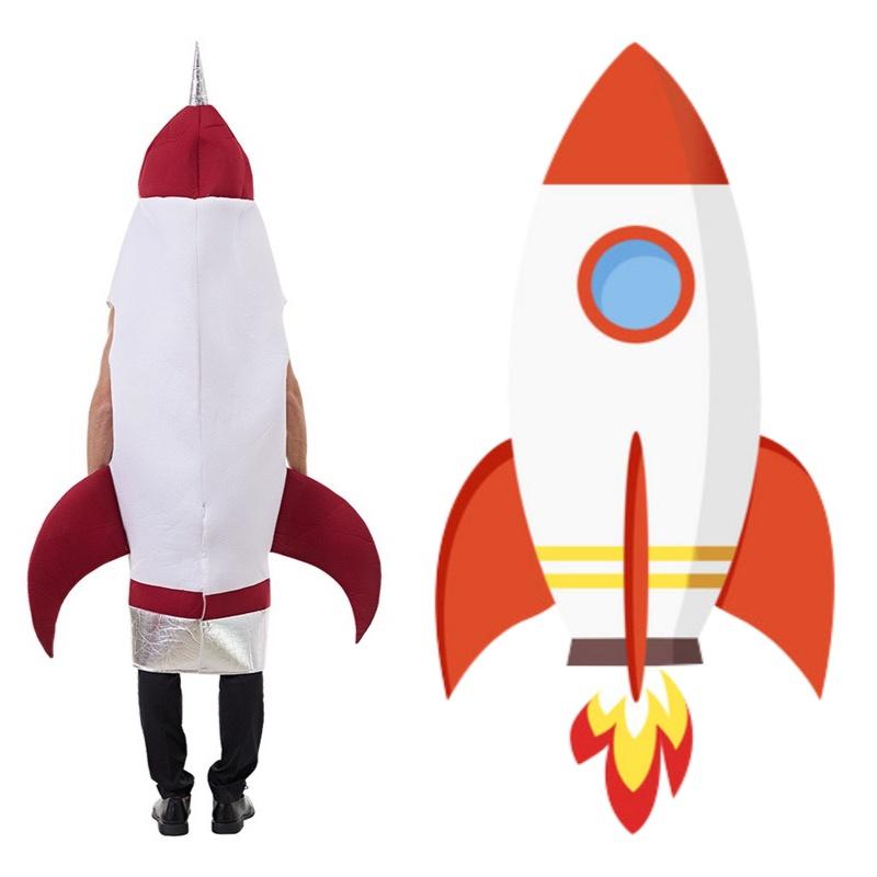 Jumpsuit Rocket Costume Adults Bodysuit Halloween Cosplay Space Outfit Unisex