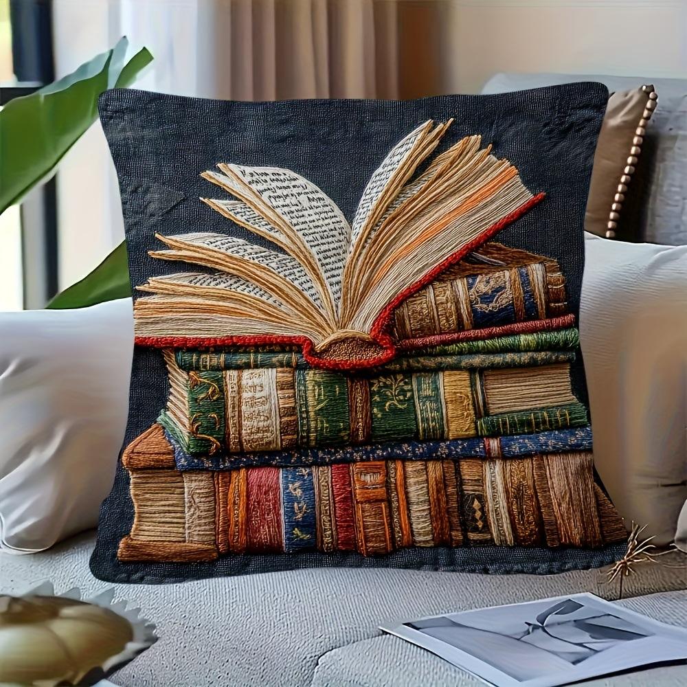 Colorful Bohemian Short Plush Pillowcase 45x45cm Adorable Kitten Living Room Bedroom Decor (Pillow Insert Not Included)