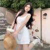 2026 French Pure Lace Suspender Dress Women's Summer Slim Fold Gentle Black Waist A-Word Short Skirt