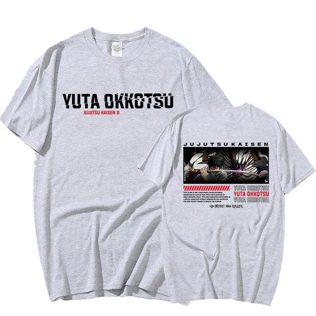 Anime Jujutsu Kaisen T Shirt Funny Manga Yuta Okkotsu Short Sleeves Cotton T-shirt Mens Clothes Oversized T Shirts Harajuku Streetwear Tops