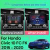 Android 14 For Honda Civic 10 FC FK 2015 - 2020 Car Radio Multimedia Video Player Android Auto Wireless Adapter